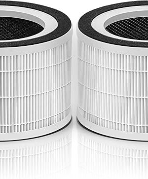 2-Pack Fillo Air Purifier Filter Replacement Compatible with A-floia Air Purifier Halo/Allo Match ASIN: B088FHCS83/B07JG1R2GB/B09M799DT4/B07WR2CT7V, 3-IN-1 Filtration Air Cleaner