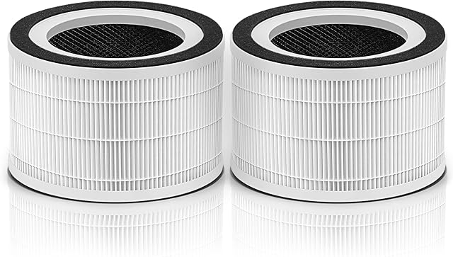 2-Pack Fillo Air Purifier Filter Replacement Compatible with A-floia Air Purifier Halo/Allo Match ASIN: B088FHCS83/B07JG1R2GB/B09M799DT4/B07WR2CT7V, 3-IN-1 Filtration Air Cleaner