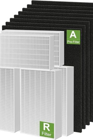 6 Pack HPA300 HEPA Filter Replacement for Honeywell Air Purifiers HPA300 Series, HPA300, HPA304, HPA8350, HPA300VP, HPA3300b, HPA5300, Replace HRF-R3, Pack of 6 HEPA R and 8 Pre filters A HRF-AP1