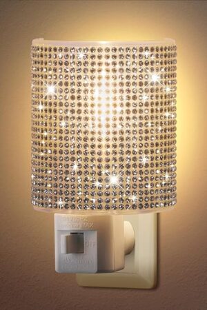 Crystal Decoration Night Light, Bling Decorative Night Lights Plug Into Wall with Manual On/Off Switch, 360 Degree Swivel Plug Design, Plug in Night Light for Bedroom (Crystal)