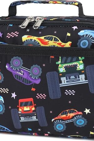 CAMTOP Monster Truck Kids Lunch Box Boys Girls Insulated Lunch Cooler Bag Reusable Lunch Tote Kit for School Travel