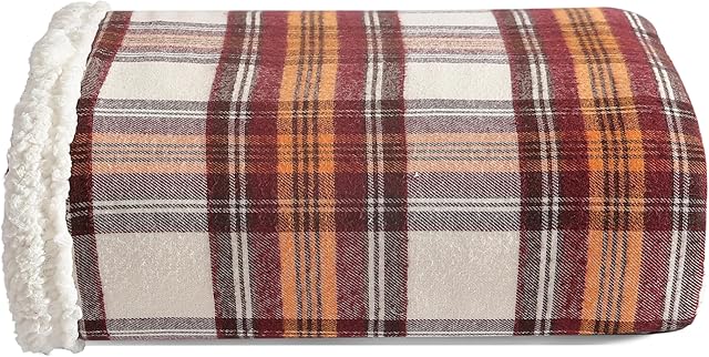 Eddie Bauer Reversible Sherpa Fleece Throw Blanket