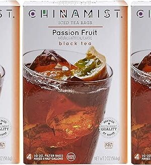 China Mist, Passion Fruit Black Tea Bags for Iced Tea, (3 Pack)