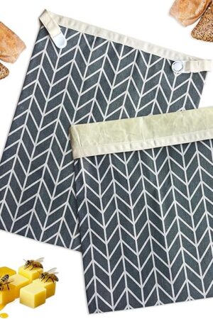 2 Pack Reusable Beeswax Bread Bags for Sourdough - 12.6? x 16.3? Extra Large Storage, Keeps Homemade Bread Fresh