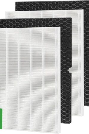 116130 Replacement Filter H for Winix 5500-2 AM80 Air Purifier True Activated Carbon Pre-Filters 2 Pack Washable Advanced Control Filter and 2 Pack PlasmaWave Odor Reducing Carbon Filters