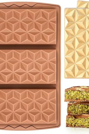 1 Pc Chocolate Bar Mold Deep Silicone Large Chocolate Molds Break Apart Pyramid Shape Thick Candy Bar Molds