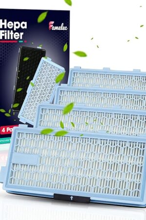 4 Pack for Miele Hepa Airclean 50 Filter, Compatible with Miele Hepa Filter SF-HA 50 Models S4, S5, S6, S8, S8000, S6999 Fits for C2 Compact, for C3, C2 Complete, Filter for Vacuum Cleaner