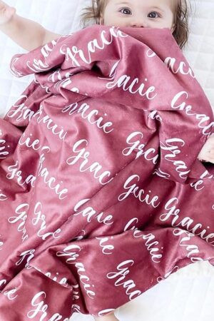 Yofair Personalized Baby Blanket Custom Blanket Throw Blanket Plush Flannel