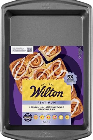 Wilton Platinum Premium Non-Stick Anti-Warp Bakeware, Made without PFAs, Oblong Baking Pan for Casseroles, Lasagna, Cakes, 13 x 9 x 2 in, Packaging May Vary