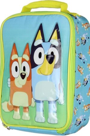 AI ACCESSORY INNOVATIONS Bluey Kids Lunch Box Bluey And Bingo Raised Character Insulated Lunch Bag Tote For Hot And Cold Food, Drinks, And Snacks