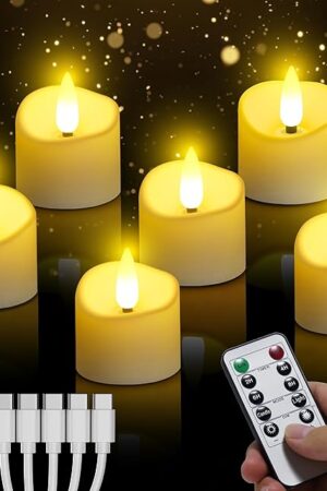 YiaMia Rechargeable Tea Lights LED Candle Tea Lights (6)