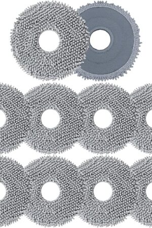 10 Pack Mop Pads for Roborock Q Revo/Qrevo S/Qrevo Pro/Qrevo Plus/Qrevo Master/Qrevo Slim/Qrevo Curv/Qrevo Edge/Qrevo MaxV/Saros 10R Robot Vacuum, Microfiber Mop Cloth Replacement Accessories