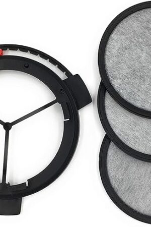 Water Filter Discs and Holder Frame Compatible with Mr. Coffee Brewers - Replacement Disposable Activated Carbon Disk Filter and Holder Frame for Mr. Coffee Coffee Makers(1 holder +3 disks)