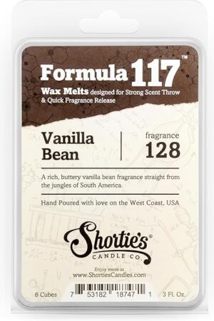 Vanilla Bean Wax Melts - Formula 117-1 Highly Scented 3 Oz. Bar - Made with Natural Oils - Bakery & Food Air Freshener Cubes Collection