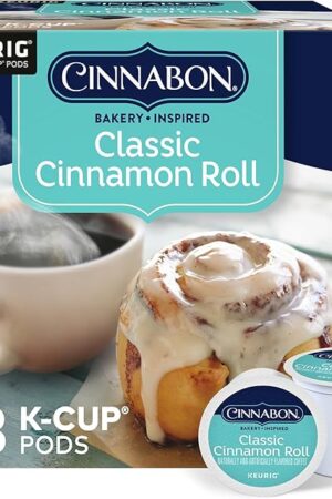 Cinnabon Classic Cinnamon Roll Keurig Single-Serve K-Cup Pods, Light Roast Coffee, 48 Count