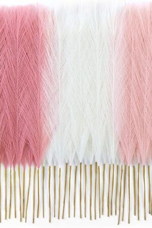 50pcs Pampas Grass 17in, Blush Pink Pampas Grass Decor, Artificial Fluffy Pink Decor Flowers for Home Room Birthday Bathroom Party Wall (Blush & Cream & Pink)