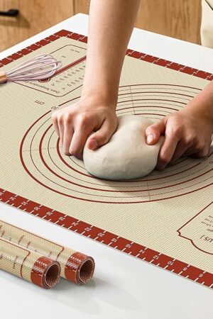 26x16 Inch Extra Thick Silicone Baking Mat with Measurements, Non-slip and Reusable - For Cookies, Bread, Pastry