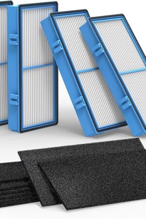 Colorfullife Replacement Filters for Holmes AER1 HEPA Type Total Air Filter Replacement Filters for HAPF30AT and HAP242-NUC, 4 HEPA + 8 Carbon Booster Filters