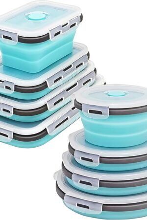8 Collapsible Food Storage Containers, Silicone Collapsible Food Storage Containers, Collapsible Food Storage Silicone, Rv Collapsible Bowls, Collapsible Storage Containers for Food Camping