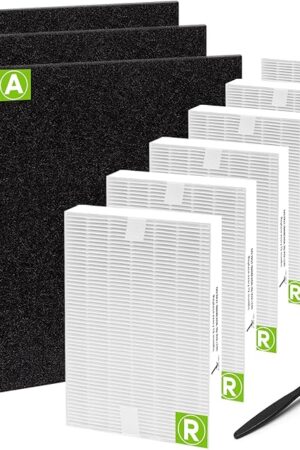 9 Pack HPA300 HEPA Filter Replacement for Honeywell Air Purifiers HPA300, HPA304, HPA8350, HPA300VP, HPA3300b, HPA5300, Replace HRF-R3, Pack of 6 HEPA R Filters and 3 Pre filters A HRF-AP1