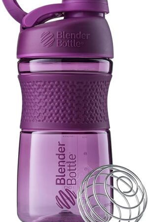 BlenderBottle SportMixer Shaker Bottle Perfect for Protein Shakes and Pre Workout, 20-Ounce, Plum