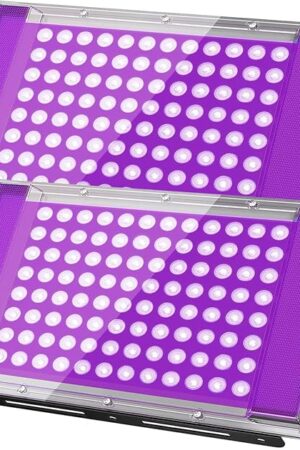 100W LED Black Light, 385nm UV Flood Light with Plug & Switch, IP66 Waterproof Blacklights for Large Space, Glow Parties, Neon Decor, Halloween, Stage Lighting, 2 Pack