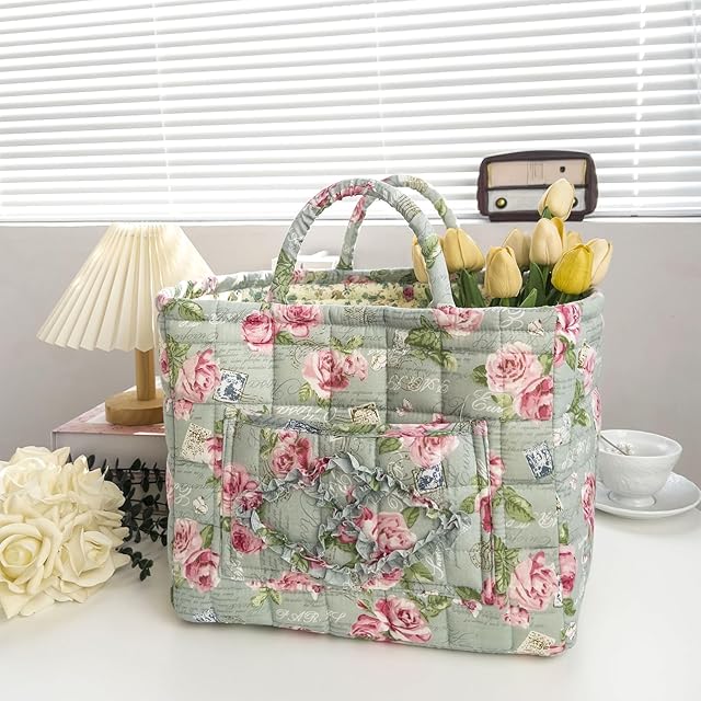 Beforeihand Boho Fabric Storage Baske, Beforeihand Boho Quilted Fabric Storage Basket, Parkeenn Basket, Floral Laundry Baskets, Large Capacity Collapsible Laundry Baskets with Handle (C)