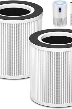B-D02L/M05 Replacement Filter, Compatible with MOOKA B-D02L & M05, for VEWIOR B-D02U, for KOIOS B-D02L, for Tailulu D10 Air Purifi-er, H13 HEPA Filter for MOOKA B-D02L Replacement Filter, 2 Pack