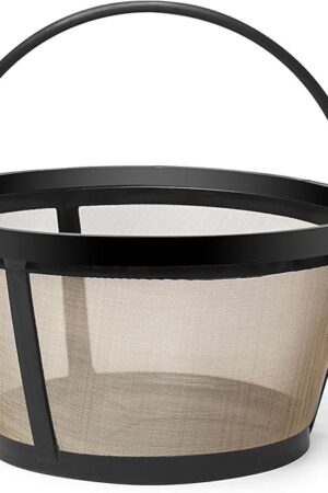 8-12 Cup Reusable Filter Basket With Closed Bottom Fits MrCoffee Coffee Maker and Brewer - Permanent Filter Replacement for Mr Coffee Gold Basket-Style Filters 1-Pack