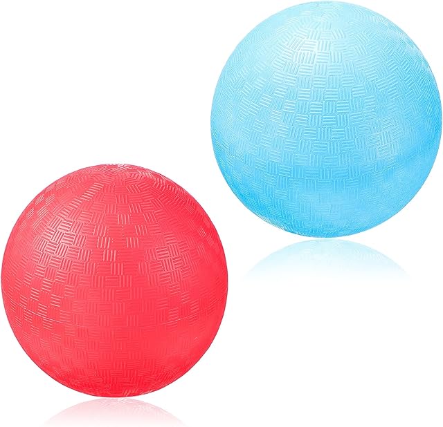The Civaner 2 Pack of 5 Inch PVC Made Dodgeball Balls, Red Blue, Suitable for Kids Outdoor Play, Exercise, Yoga