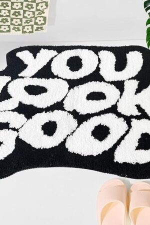 You Look Good Bath Mat Bath Rug Bathroom Mats for Bathroom for Bedroom Black and White 21" x 29"