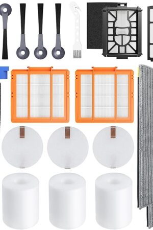 21 Pcs Parts for Shark AV2800ZE, RV2820YE, RV2820ZE Robot Vacuum, High-Performance Accessories Kit with Main Brushes, Mop Pads, Pre-Motor Filter, Base Post-Motor Filter, Foam Filter, Side Brushes