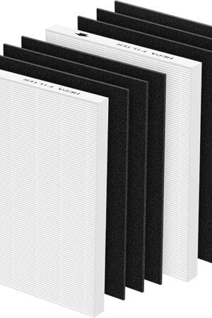 AeraMax 300 Hepa Filter Set Compatible with Fellowes AeraMax 290/300/DX95 Air Purifiers, HF-300/AP-300PH, Part# 9287201, Includes 2 Hepa Filters + 6 Activated Carbon Pre-filters