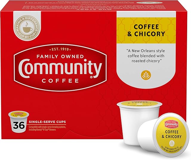 Community Coffee & Chicory 36 Count Coffee Pods, Compatible with Keurig 2.0 K-Cup Brewers, 36 Count (Pack of 1)