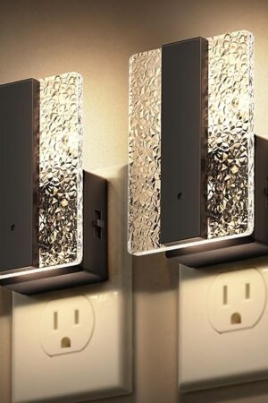 DORESshop LED Night Lights Plug Into Wall [2 Packs], Decorative Night Light with Dusk-to-Dawn Sensor, Dimmable Nightlights, Adjustable Brightness Night-Lights for Bathroom, Hallway, Bedroom,Stairway