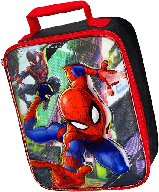 Bioworld Marvel Spider-Man and Miles Morales Comic Superhero Insulated Lunch Tote