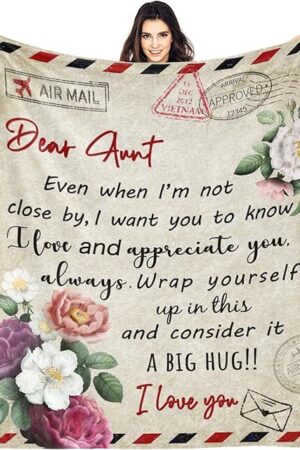 Aunt Gifts Blanket, Aunt Birthday Gift, Best Aunt Ever Gifts, for Aunts from Niece, Aunt Gifts from Nephew, to My Aunt Throw Blankets 60"x50"