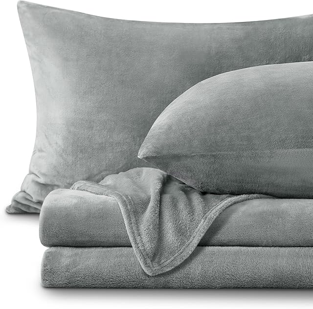 BEDELITE Flannel Sheets Super Soft Fluffy Extra Plush Fleece Sheets Set