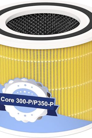 Core 300-P P350 Pet Filter for LEVOIT Core300-P Air Purifier, 3-in-1 H13 True HEPA Filter Replacement, Also for Core 300, Core 300S & Core 300-RAC, 1 Pack, Yellow