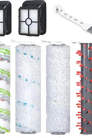 4 Brush Rolls and 2 HEPA Filters Replacement Parts Compatible with Bissell CrossWave 2554 2554A 2590 2593 2596 and HydroSteam 35151 3515 35152 3513 3518 Cordless Wet Dry Vac