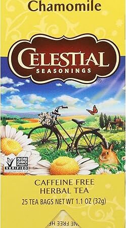Celestial Seasonings Caffeine Free Chamomile Herbal Tea, 25 Tea Bags