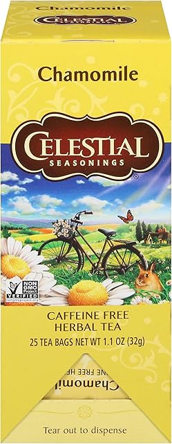 Celestial Seasonings Caffeine Free Chamomile Herbal Tea, 25 Tea Bags