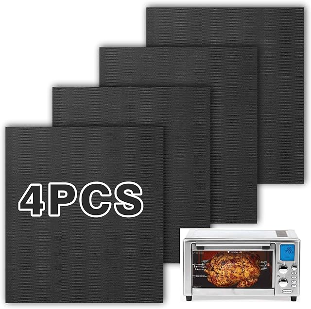 4 Pack Air Fryer Liners for Emeril Lagasse Everyday 360 Stainless Steel Air Fryer, Heat Resistant Baking Mat for Air Fryer Accessories