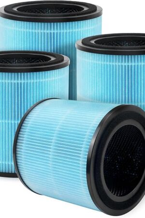 4 Pack AP0601 Replacement Filters Compatible with Airtok Air Puri-fier, 4-in-1 H13 True HEPA Filters, High-Efficiency Activated Carbon Filter, AP0601-RF¡­