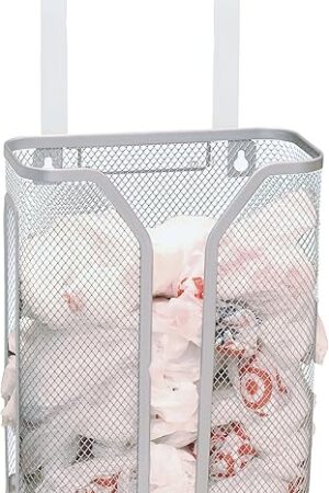 Deco Brothers Over The Cabinet Door Grocery Bag Holder, Silver