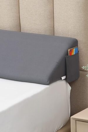 Vekkia King Bed Wedge Pillow for Headboard Gap/Bed Mattress Gap Filler Wedge,Bed Gap Filler Close Gap (0-6"),Stop Pillow Falling Down-Gray(76"x10"x6")