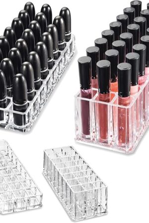 byAlegory Acrylic Lipstick & Acrylic Lip Gloss Organizer 48 Space Beauty Cosmetic Storage - Clear