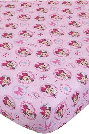 Disney Baby “Minnie Mouse Bows are Best? Baby Crib Sheet, 28? X 52?, Fits Stand Size Crib Mattress