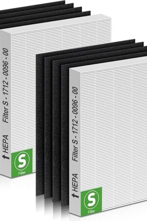 2 Pack C545 HEPA Filter S for C545 Air Purifiers, Compatible with Winix C545 Air Filter Replace Part 1712-0096-00 and 2522-0058-00, 2 × H13 True HEPA + 8 Pre-Filters