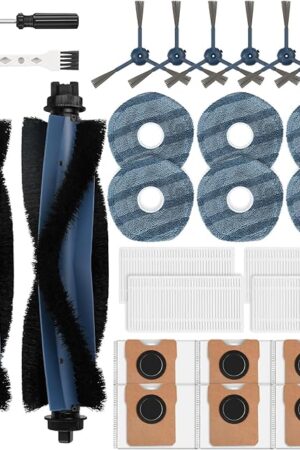 26 Pack Replacement Accessories Compatible with eufy Vacuum Omni C20, 2 Mainbrush 4 Filter 6 Dust Bags 6 Mop Pads 6 Sidebrush 1 Cleaning Brush 1 Screwdriver